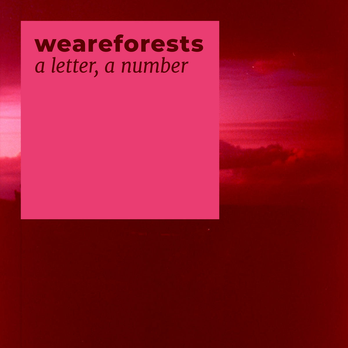 weareforests 'a letter, a number' [CS]