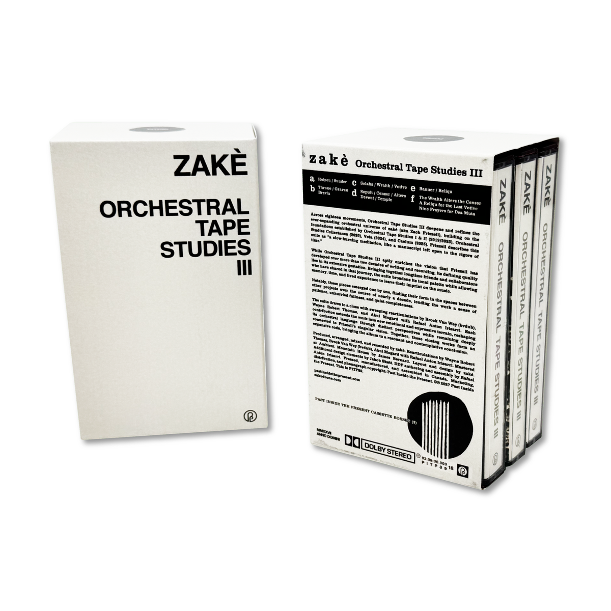 zakè 'Orchestral Tape Studies III' [3xCassette Boxset]